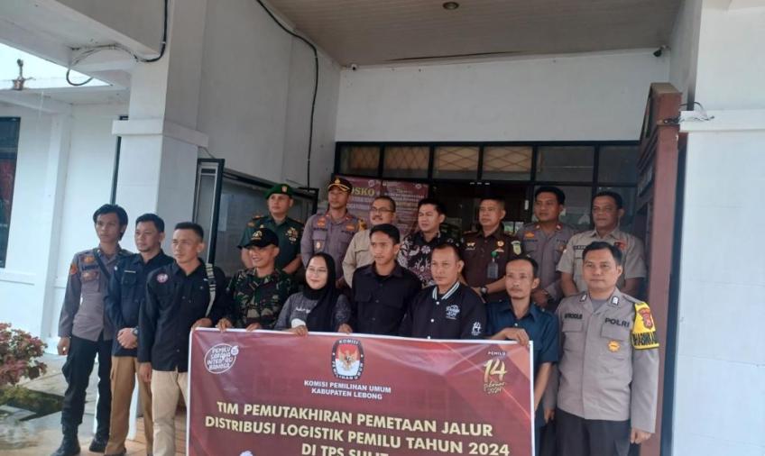 Bhabinkamtibmas Polsek Lebong Utara Hadiri Pemuktahiran Pemetaan Jalur Distribusi Logistik Pemilu di TPS Sangat Rawan