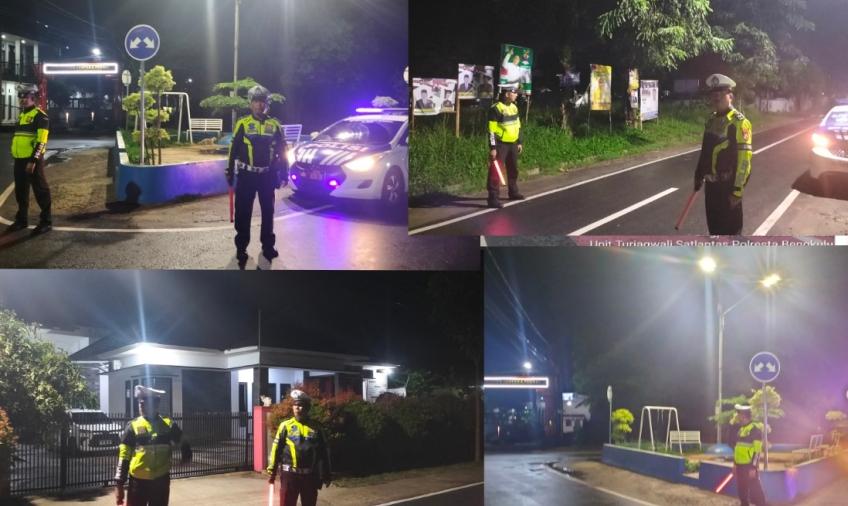 Ciptakan Situasi Kamseltibcar Lantas yang Aman, Personel Sat lantas Patroli Blue Light