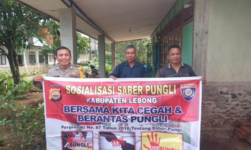 Cegah Pungli, Polsek Lebong Atas Sosialisasi Saber Pungli di Desa Sukau Kayo