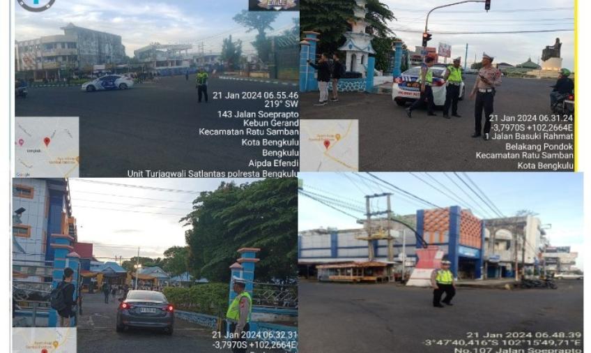 Polresta Bengkulu Laksanakan Pengamanan Kegiatan Jalan Santai Peringatan HUT RSHD ke 10