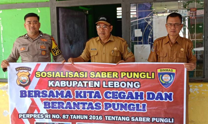 Cegah Pungli, Polsek Lebong Tengah Sosialisasi Saber Pungli di Desa Sekretariat PPS Karang Anyar