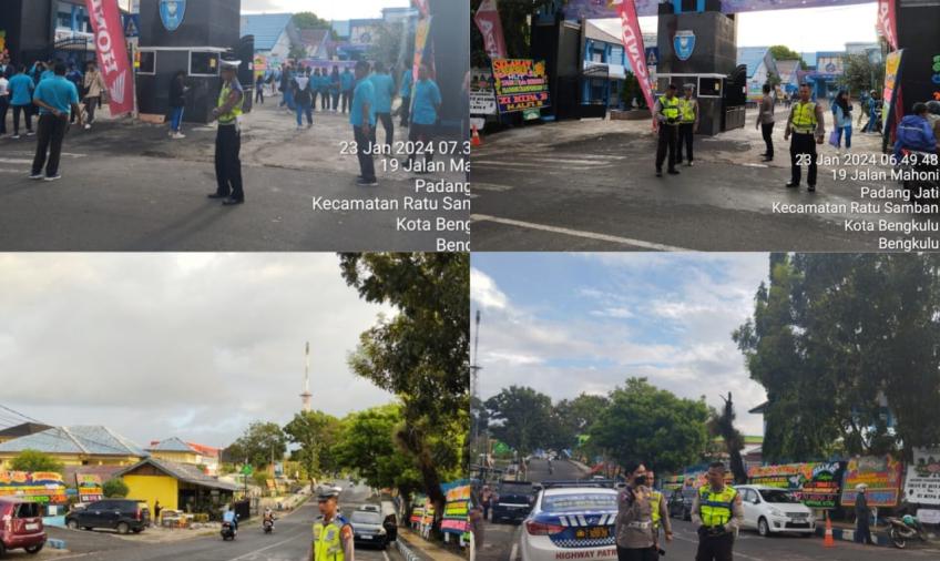 Polresta Bengkulu Laksanakan Pengamanan Kegiatan Jalan Santai Peringatan HUT SMAN 2 Bengkulu