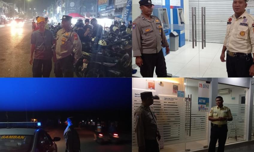 Patroli Keliling di Seputaran Wilkum, Polsek Ratu Samban Sambangi Security Perbankan 