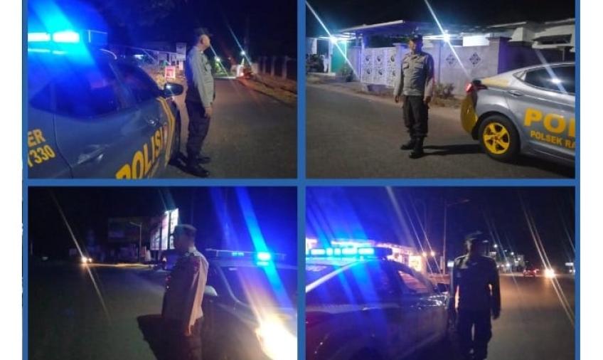 Patroli Mobiling Malam Hari, Personel Polsek Ratu Agung Sampaikan Imabauan Kamtibmas 