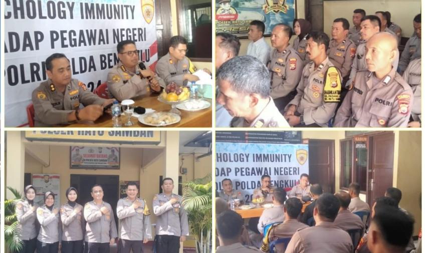 Personel Polsek Ratu Samban Ikuti Kegiatan Psychology Immunity oleh Bag Psikologi Ro SDM Polda Bengkulu