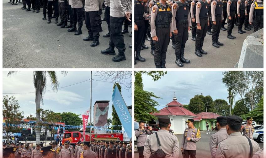 Ratusan Personel Polresta Bengkulu dan TNI Gelar Pengamanan Konser Cendana Fair ke- 22 