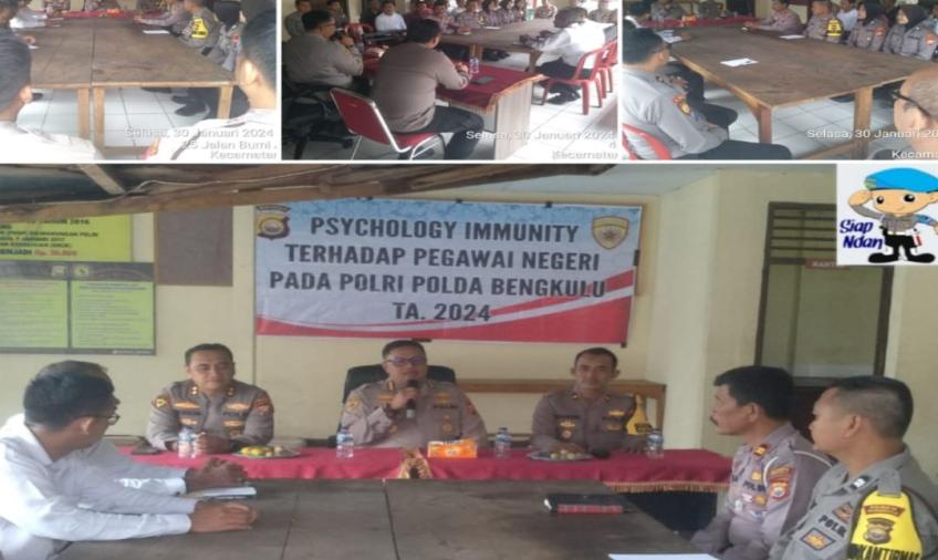 Polsek Selebar Ikuti Kegiatan Psychology Immunity oleh Bag Psikologi Ro SDM Polda Bengkulu