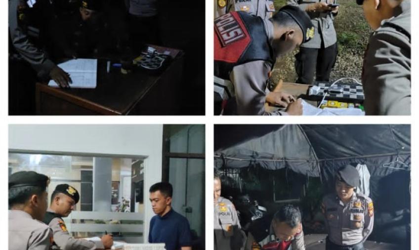 Sambangi Kantor KPU dan Bawaslu, Personel Sat Samapta Sampaikan Imbauan Kamtibmas Kepada Petugas Jaga 