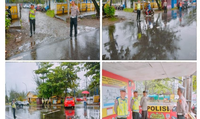 Personel Polresta Bengkulu Lakukan Pengamanan Kampanye Senam Sehat DPW PAN Provinsi Bengkulu 