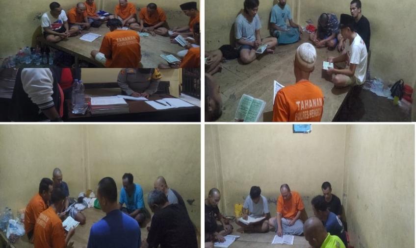 Tingkatkan Keimanan Para Tahanan, Polresta Bengkulu Rutinkan Binrohtal, Tadarusan dan Baca Surah Yasin 