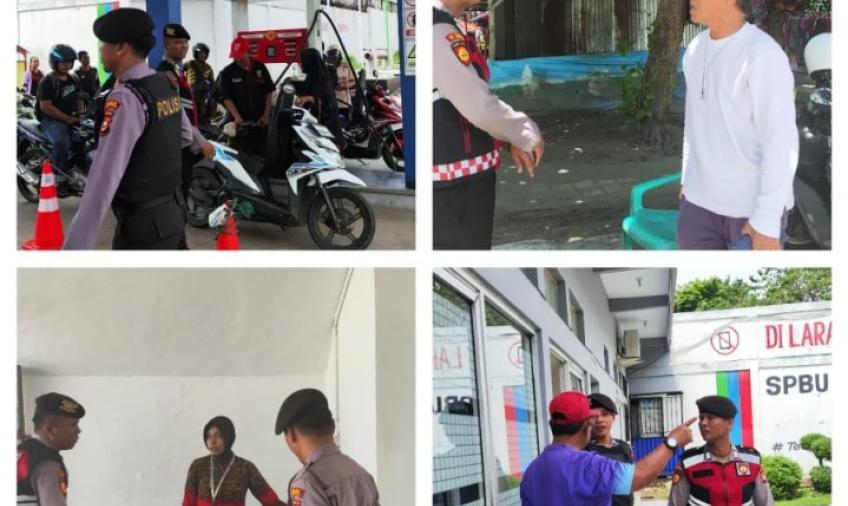 Sambangi SPBU dan Objek Wisata, Personel Sat Samapta Patroli Sambangi Kamtibmas