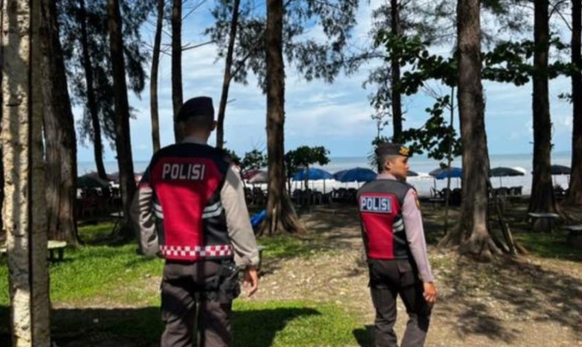 Patroli Presisi Sat Samapta ke Objek Wisata Pantai Pasar Bawah, Wujudkan Kamtibmas yang Kondusif