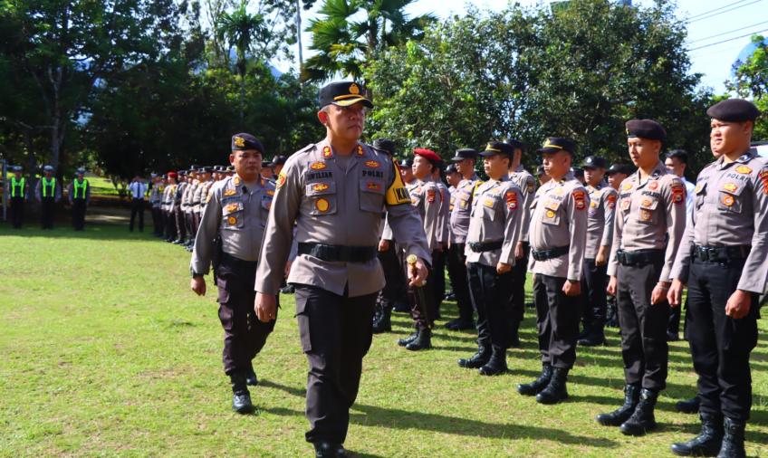Kapolres Lebong Pimpin Apel Kesiapan Pengamanan, Pemungutan dan Penghitungan Suara Pemilu 2024