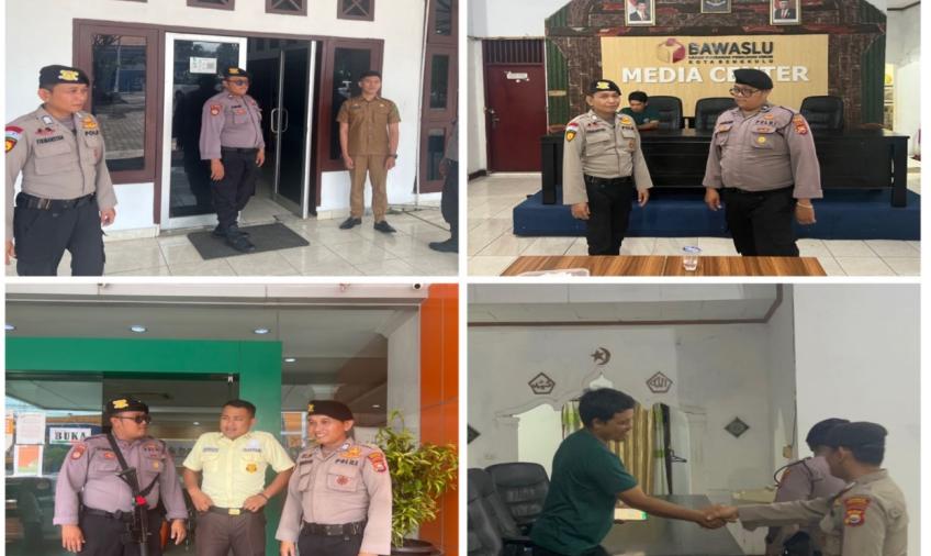 Personel Sat Samapta Patroli Sambang ke Bawaslu Kota, DPRD Kota dan Kantor BPD, Ciptakan Keamanan Kondusif