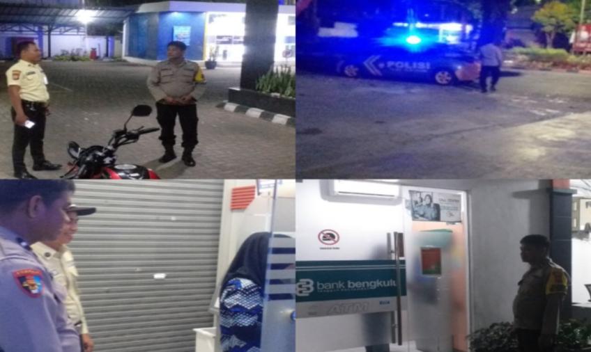 Patroli Mobiling, Personel Polsek Teluk Segara Sambangi Objek Vital Perbankan