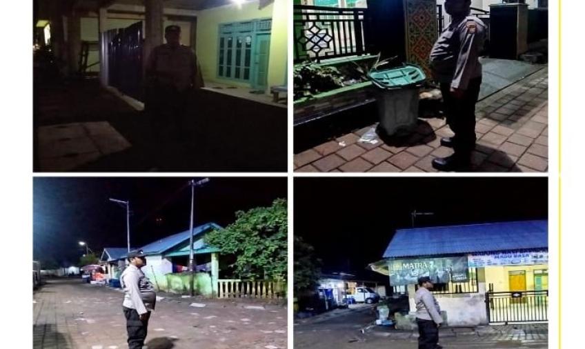 Personel Polsek KSKP Pulau Baai Patroli Subuh, Sambangi Tempat-Tempat Berpotensi Gangguan Kamtibmas 
