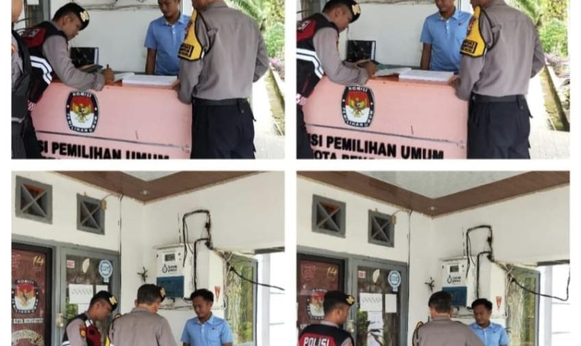 Jelang Pelaksanaan Pemilu, Sat Samapta Polresta Bengkulu Sambang Patroli di Kantor Bawaslu 