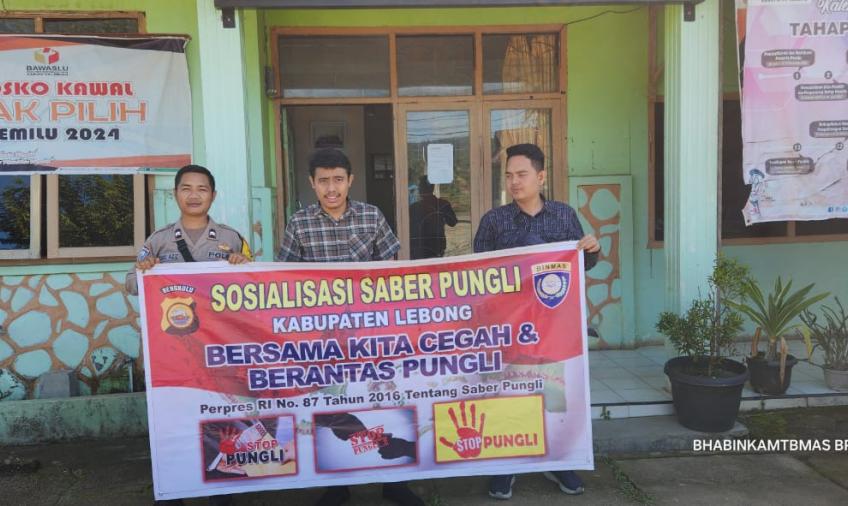 Polsek Lebong Utara Sosialisasi Saber Pungli di Kantor Bawaslu Lebong