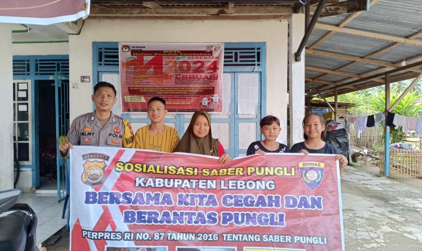 Cegah Pungli, Polsek Lebong Tengah Sosialisasi Saber Pungli di Desa Karang Anyar
