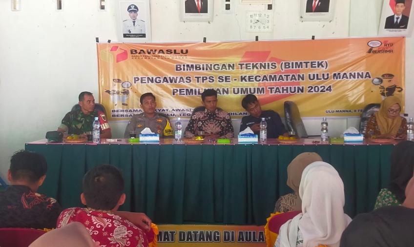 Bhabinkamtibmas Hadiri Kegiatan Bimbingan Teknis Pengawas TPS se Kecamatan Ulu Manna