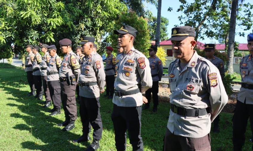 Polres Bengkulu Selatan Gelar Apel Pergeseran Personel Pengamanan TPS