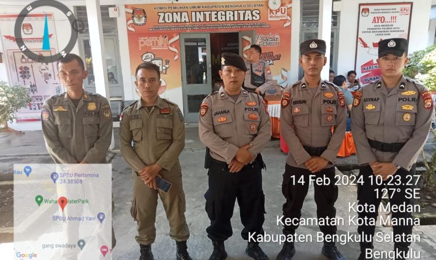Satgas Preventif OMB Polres BS,  Patroli ke PPK dan Panwascam Serta TPS di Wilayah Hukum Polsek Kedurang    
