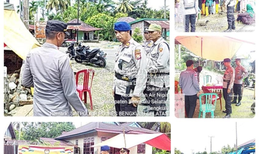 Pastikan Pencoblosan Aman, Pamatwil dan Kapolsek Seginim Cek TPS  