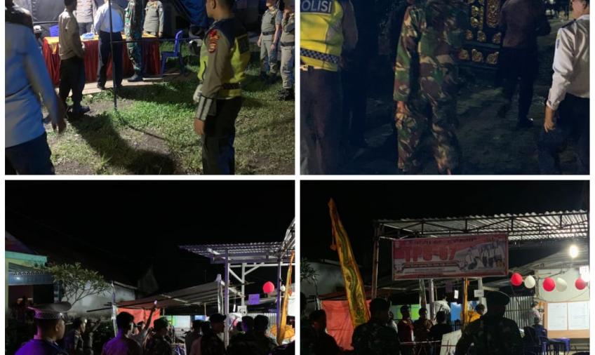 Personel Sat Lantas BU Ikut Patroli Gabungan Jaga Keamanan Perhitungan Kotak Suara di Arga Makmur