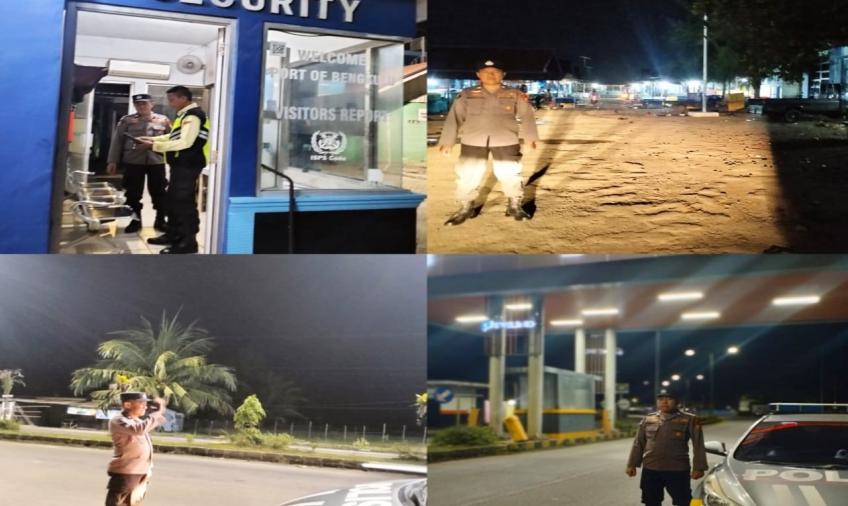 Personel Polsek KSKP Pulau Baai Jaga Keamanan Lewat Patroli Subuh 