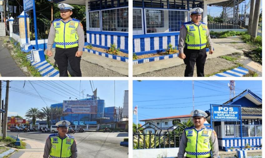 Isi Pos Lantas Simpang Skip, Sat Lantas Polresta Bengkulu Pantau Arus Lalin 
