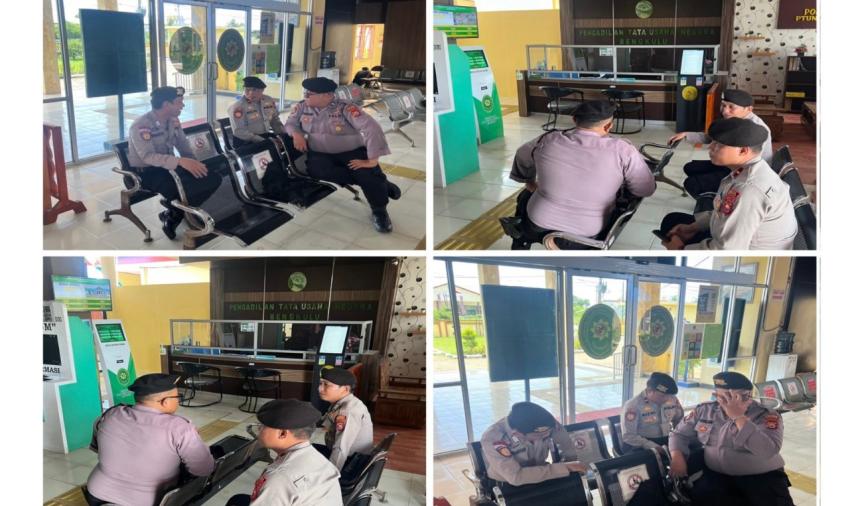 Personel Polresta Bengkulu, Gelar Pengamanan Persidangan di Pengadilan Tata Usaha Negara Kota Bengkulu  