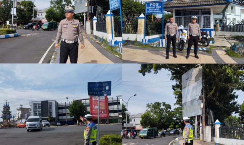 Isi Pos Lantas Simpang Skip, Polresta Bengkulu Pantau Arus Lalin dan Cegah 3C 