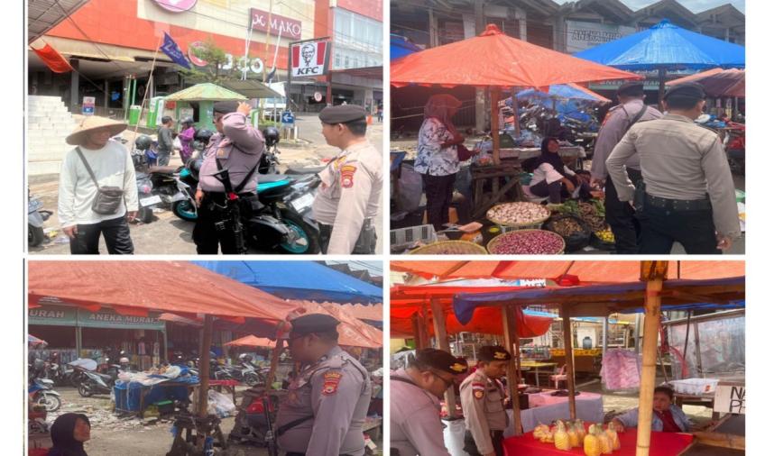 Sampaikan Imbauan Kamtibmas Cegah Kejahatan, Personel Sat Samapata Polresta Bengkulu Sambangi Pedagang
