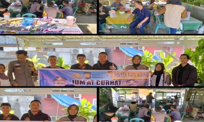 Kapolsek Ratu Agung Bersama Bhabinkamtibmas Jumat Curhat Bersama Warga Kelurahan Sawah Lebar 
