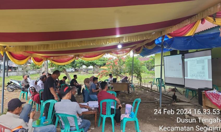 Pamatwil dan Kapolsek Seginim Laksanakan Pengamanan Rekapitulasi Penghitungan Suara di PPK Seginim  