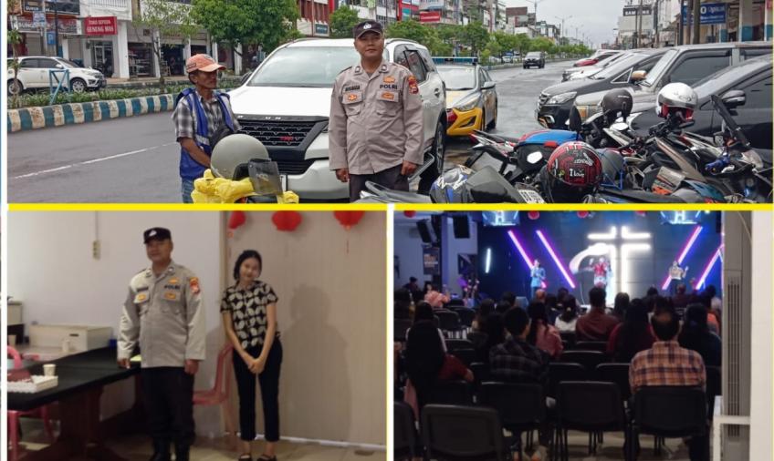 Ibadah Minggu di Gereja, Polsek Ratu Samban Berikan Pengamanan 