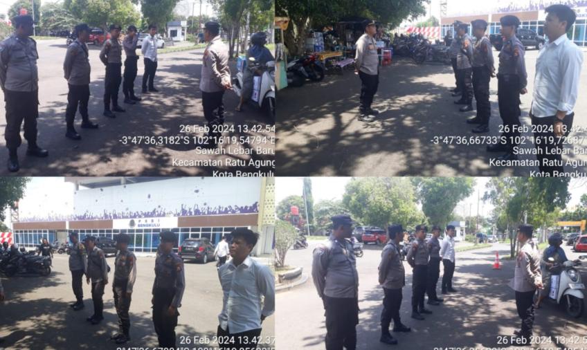 13 Personel Polsek Ratu Agung Amankan Kompetisi Liga 3 Asosiasi Provinsi PSSI Bengkulu 