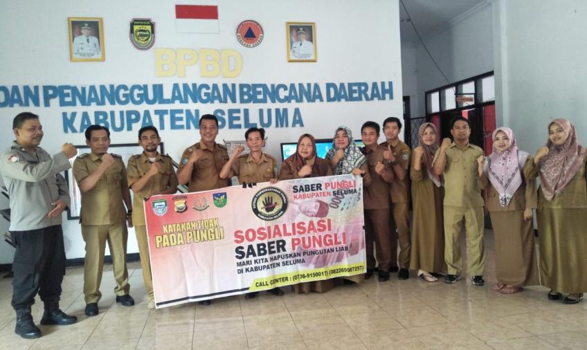 KBO Sat Binmas Polres Seluma Laksanakan Penyuluhan Saber Pungli di BNPB Seluma 