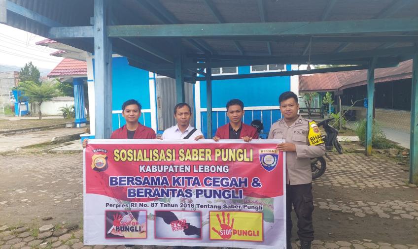 Personel Polsek Lebong Utara Sosialisasi Saber Pungli di  Dishub Lebong