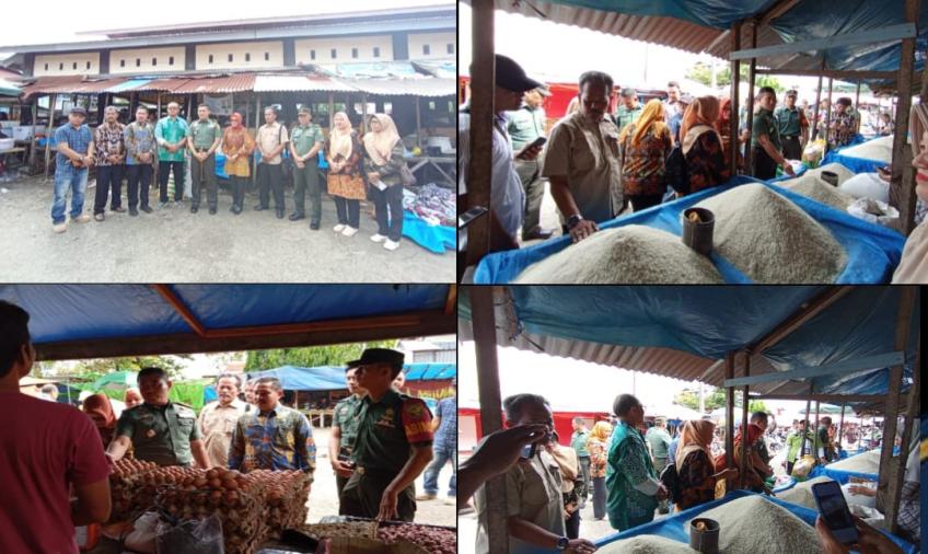 Antisipasi Kelonjakan Harga Pangan Satgas Pangan dan Kodim 0408 BSK Cek Pasar Ampera 