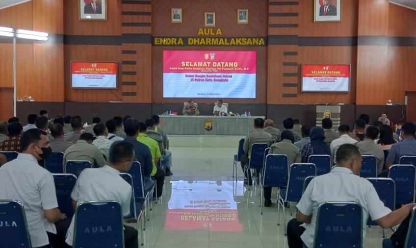 Polresta Bengkulu Ikuti Sosialisasi dan Penyuluhan Hukum dari Bidkum Polda Bengkulu 