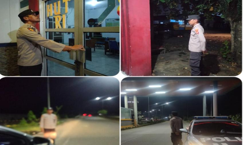 Rutinkan Patroli Subuh, Personel Polsek KSKP Pulau Baai Cegah Gangguan Kamtibmas 
