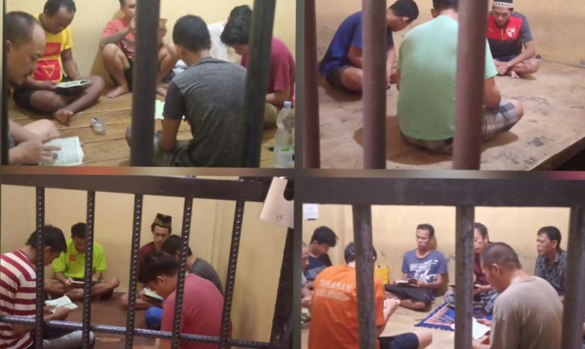 Tadarusan dan Baca Yasin, Tahanan Polresta Bengkulu Tingkatkan Ketaqwaan Lewat Binrohtal  