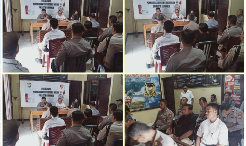 Seksi Hukum Polresta Bengkulu Sosilisasi Hukum di Polsek Ratu Samban 