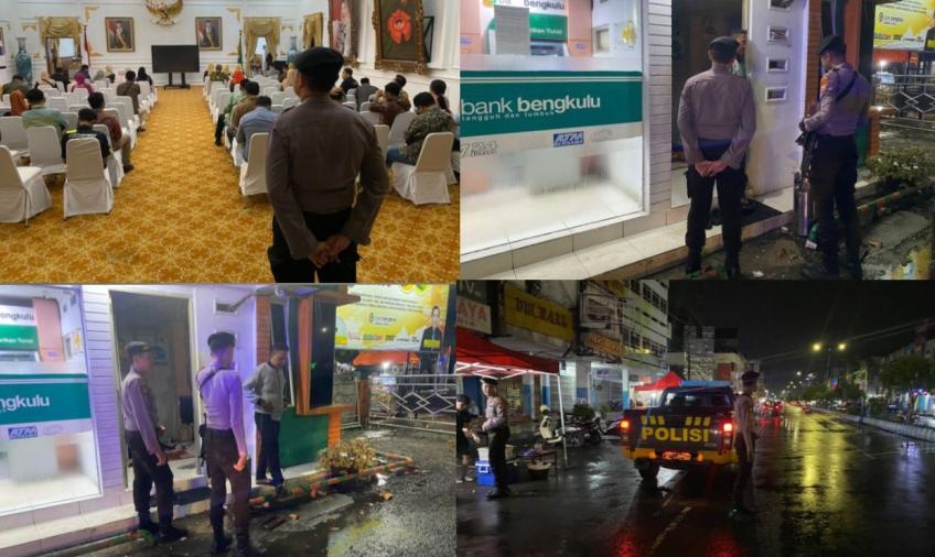 Sambangi Juru Parkir dan Bank Bengkulu Cabang Utama, Sat Samapta Sampaikan Pesan Kamtibmas 