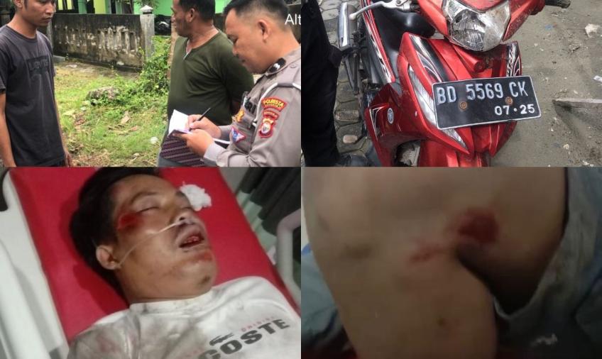 Melaju Kencang, Pengendara Sepeda Motor Yamaha Vega Alami Laka Tunggal dan Luka-Luka 