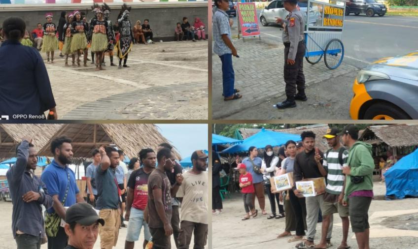 Patroli di Pantai Panjang, Polsek Ratu Samaban Monitoring Giat IMAPA Lakukan Penggalangan Dana 