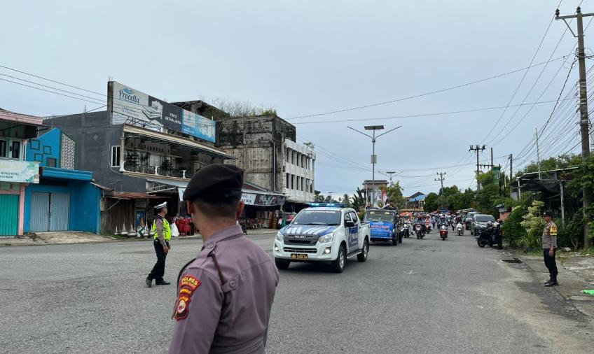 Polres Bengkulu Selatan Lakukan Pengawalan dan Pengaturan Peserta Tarhib Dan Pawai Sambut Bulan Ramadhan 1445 H/2024 