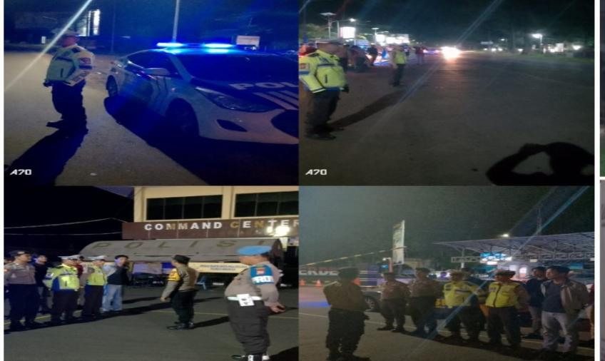 Sat Lantas Polresta Bengkulu Patroli Blue Light di Jalan Pariwasata Pantai Panjang 