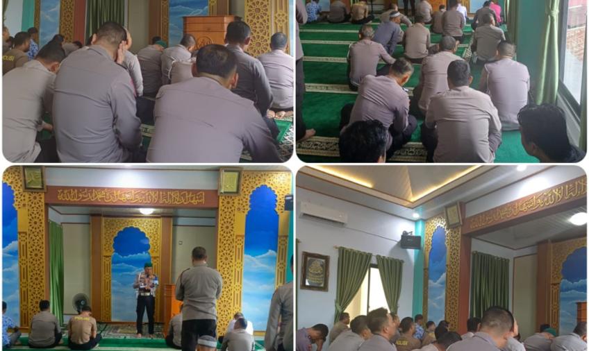 Bulan Suci Ramadhan 1445 H, Personel Polresta Bengkulu Laksanakan Kulutum dan Shalat Zuhur Berjamaah 